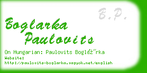 boglarka paulovits business card